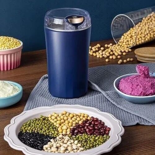 Portable Grinder with Powerful Stainless Steel Blades – One-Touch Quick Grinding for Masala, Spices, Nuts, Grains & Coffee
