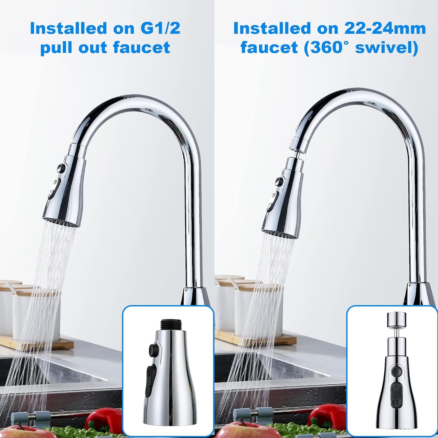 360° Rotatable 3‑mode Tap Extender For Kitchen Sink | Easy Fit, Water‑saving, Splash‑proof | Quick Installation