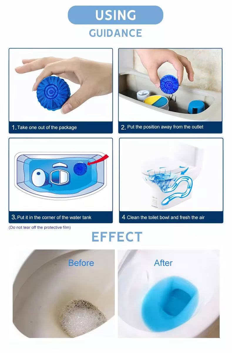 Automatic Blue Bubble Toilet Cleaner - Buy 1 Get 1 Free