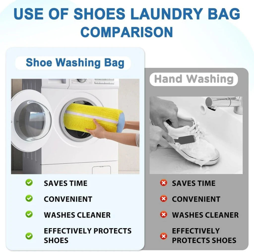 Deep Cleaning Reusable Shoe Washing Bag - Safe for Machine & Shoes