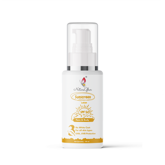 NatureGhar Sunscreen For Perfect Sun Protection with SPF 50 - All Skin Types | Leaves No White Cast | Feels Very light on Skin