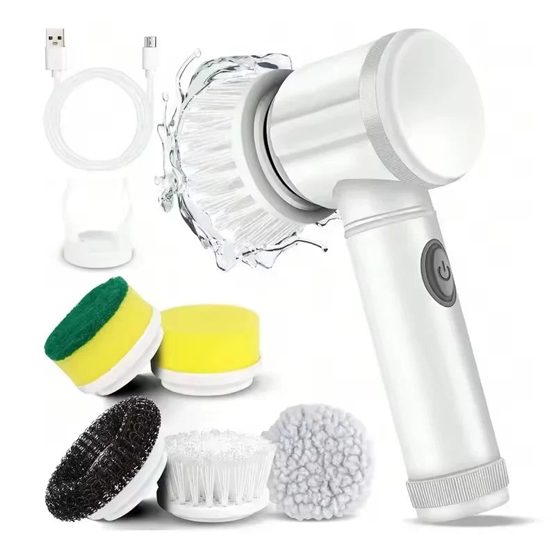 5-in-1 Powerful Electric Spin Scrubber | Powerful Cordless Cleaning Brush for Bathroom, Kitchen & More!
