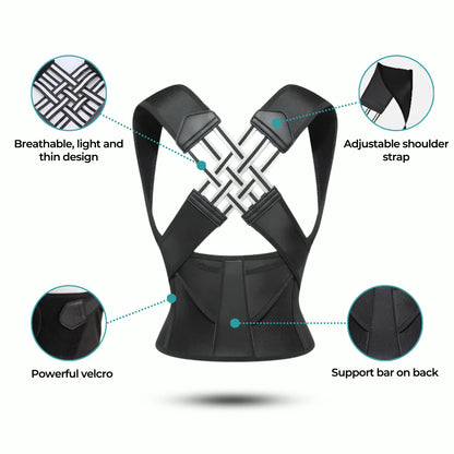 Adjustable Back Posture Belt for Men and Women| Shoulder, Back Support Belt | Back Straightener Brace For Spine & Body Posture Correction | Clavicle Support | Universal Size