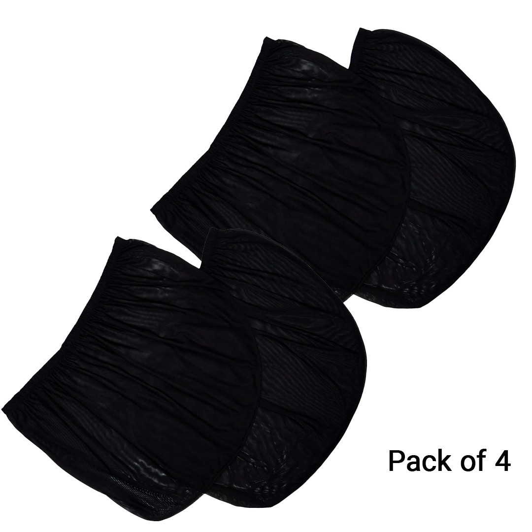 Universal Car Window Pullover Sun Shade Mesh | Heat Insulation | Air Circulation | Prevents Dusts and Insects | Foldable | Protects from The Sun| Fits All (99%) Cars -  The Ultimate Sun Shade (Pack of 4)