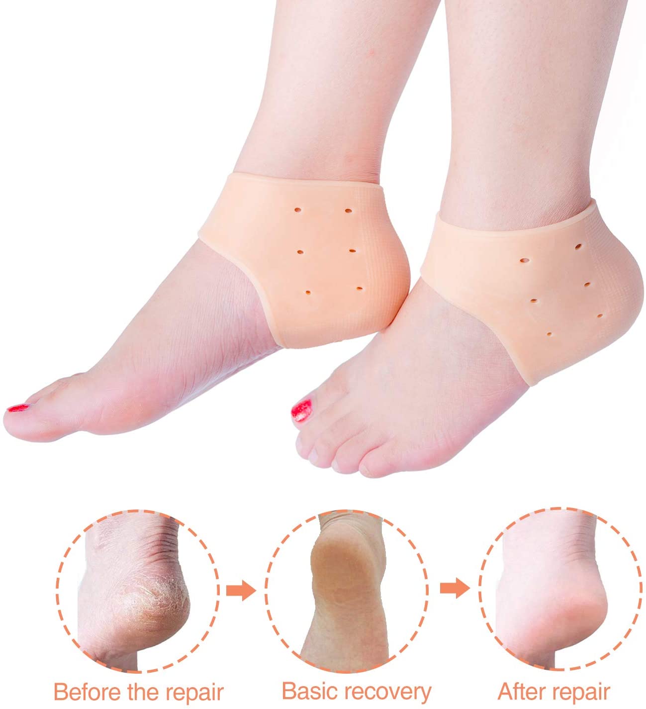 HEEL PROTECTOR For DRY HEEL | CRACKED HEEL | ROUGH HEEL | ANKLE PAIN | HEEL PAIN | HEEL ANTI CRACK - FOR MEN AND WOMEN - 3 Pairs