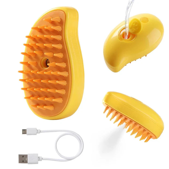 Steam Pet Brush with Unique Spray Function for your Dogs & cats for their healthy coat