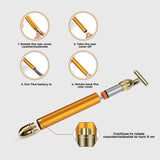 24K Gold Vibrating Facial Massager For Youthful Glow, Instant Face Lift & Bye-Bye Puffiness