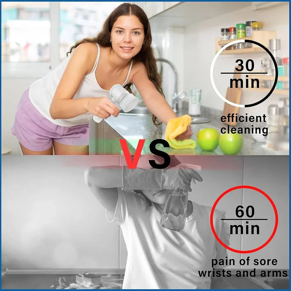 5-in-1 Powerful Electric Spin Scrubber | Powerful Cordless Cleaning Brush for Bathroom, Kitchen & More!