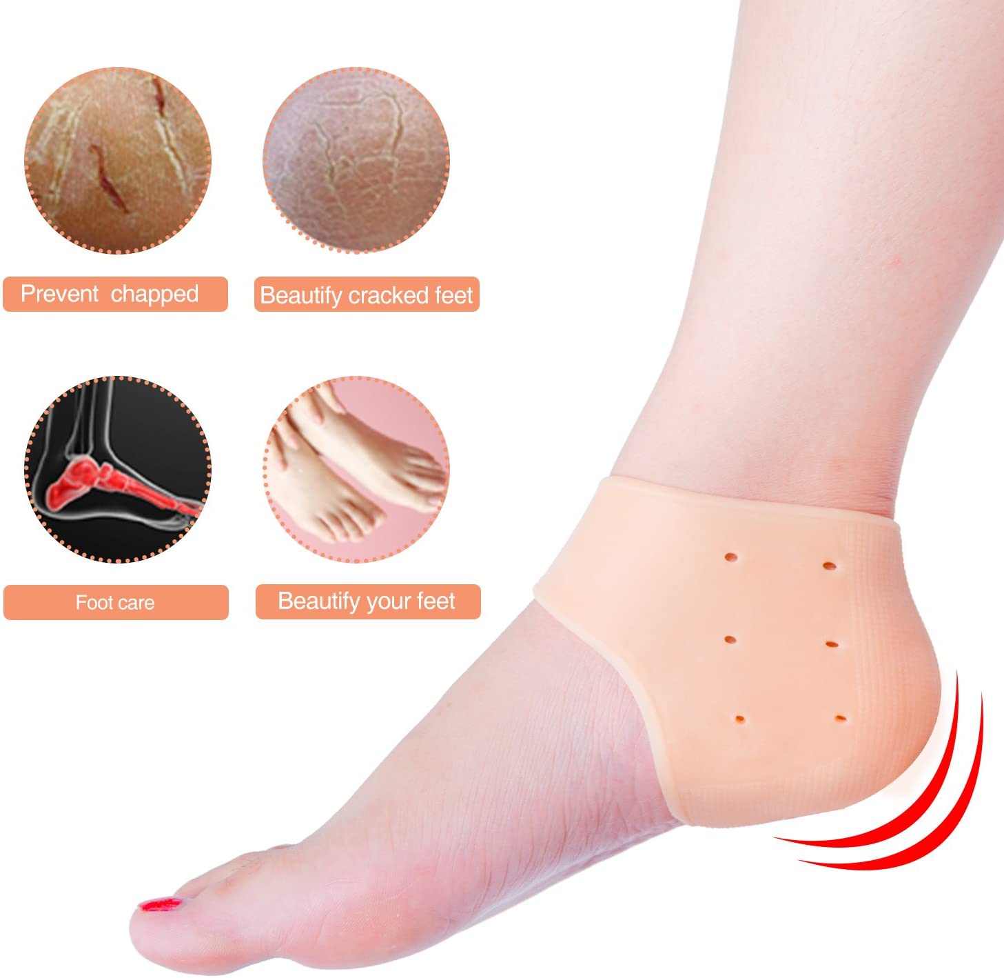 HEEL PROTECTOR For DRY HEEL | CRACKED HEEL | ROUGH HEEL | ANKLE PAIN | HEEL PAIN | HEEL ANTI CRACK - FOR MEN AND WOMEN - 3 Pairs