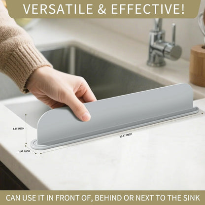 Flexible Silicone Splash Guard for Kitchen Sink Edges - Keep Counters Dry| Easy Fit & Durable