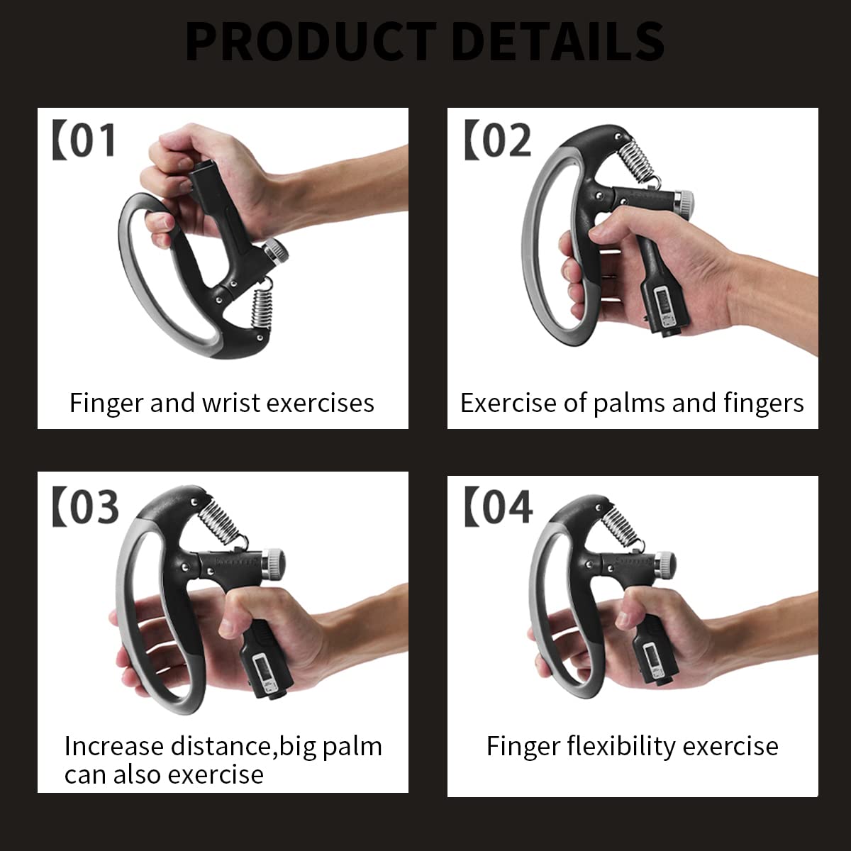 Adjustable Hand Grip Strengthener with Digital Counter Boost Your Forearm, Wrist & Hand Strength with Customizable Resistance - 10 to 100Kgs