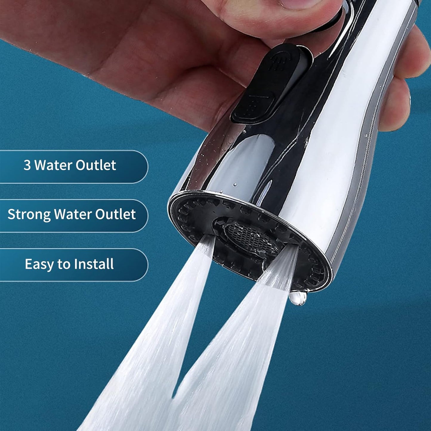 360° Rotatable 3‑mode Tap Extender For Kitchen Sink | Easy Fit, Water‑saving, Splash‑proof | Quick Installation