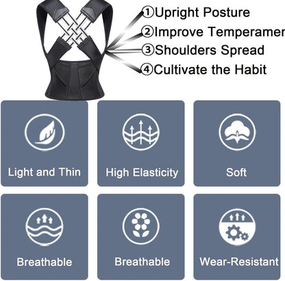 Adjustable Back Posture Belt for Men and Women| Shoulder, Back Support Belt | Back Straightener Brace For Spine & Body Posture Correction | Clavicle Support | Universal Size
