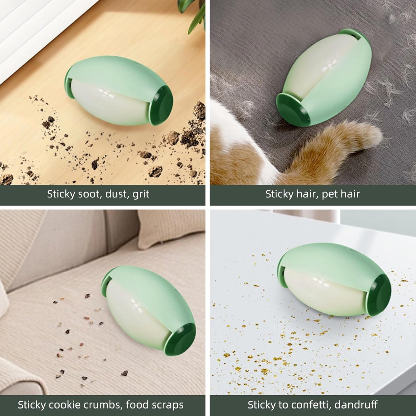 Reusable Multipurpose Washable Gel Lint Roller for Pet Hair, Portable Mini Sticky Roller for Clothes, Laundries, Dust Fuzz Fur, Compact Handheld Lint Remover, Travel Animal Fur Removal Tool