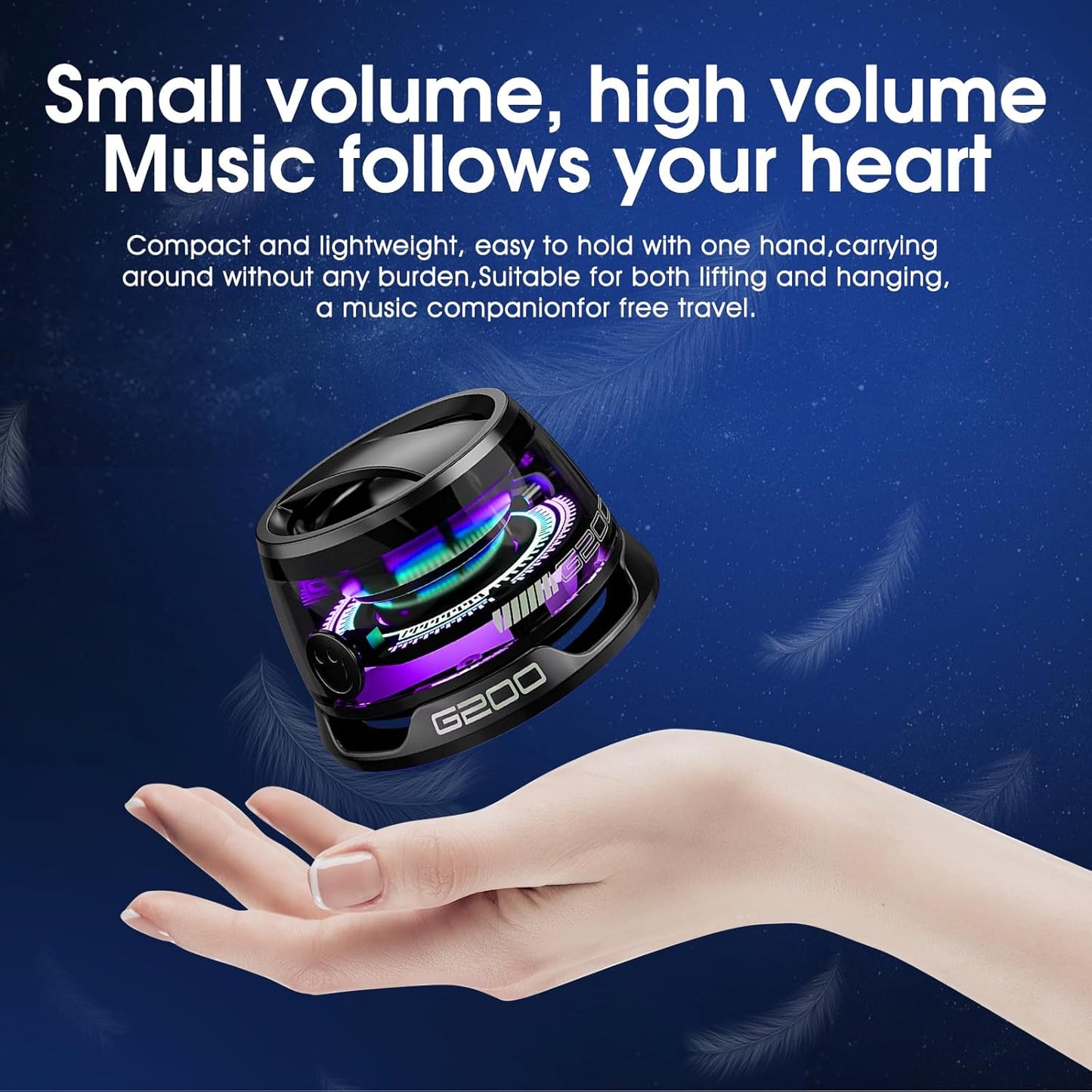 Portable Magnetic  Bluetooth Speaker with Stunning RGB & Strong Magnet Mount. Compatible with all Mobile Phones