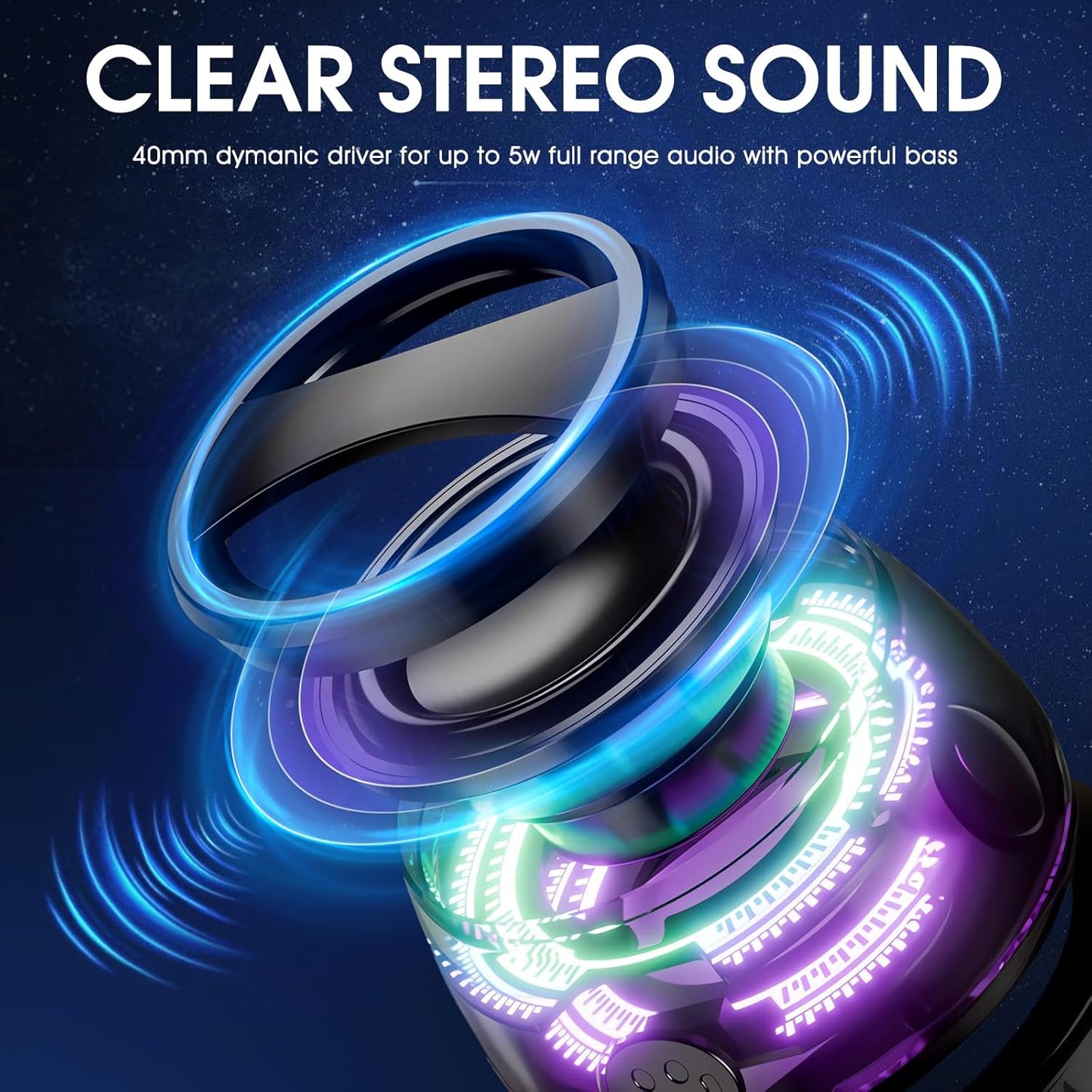 Portable Magnetic  Bluetooth Speaker with Stunning RGB & Strong Magnet Mount. Compatible with all Mobile Phones