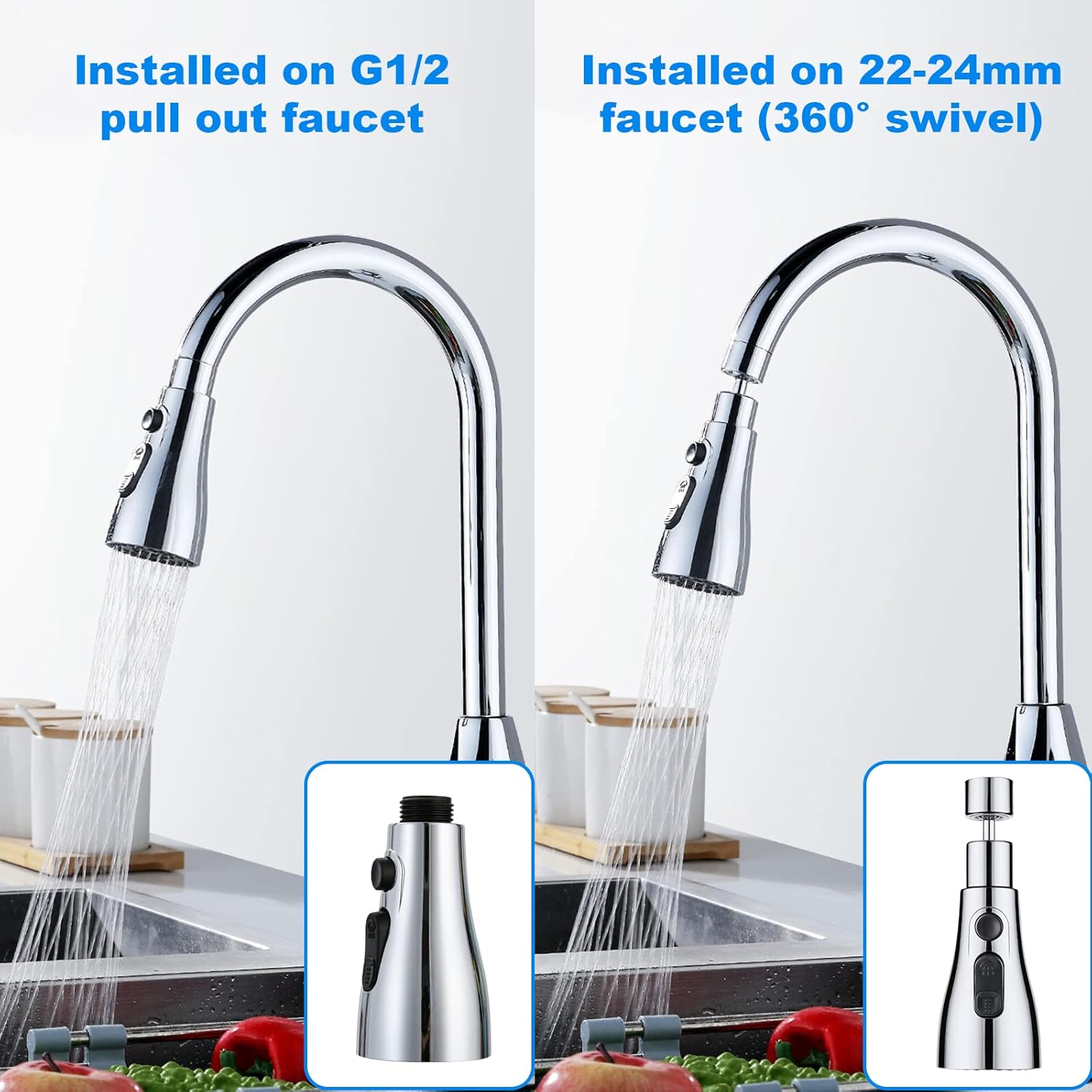 360° Rotatable 3‑mode Tap Extender For Kitchen Sink | Easy Fit, Water‑saving, Splash‑proof | Quick Installation