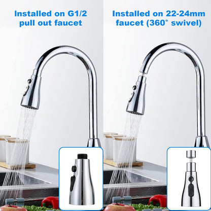 360° Rotatable 3‑mode Tap Extender For Kitchen Sink | Easy Fit, Water‑saving, Splash‑proof | Quick Installation