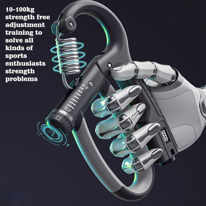 Adjustable Hand Grip Strengthener with Digital Counter Boost Your Forearm, Wrist & Hand Strength with Customizable Resistance - 10 to 100Kgs