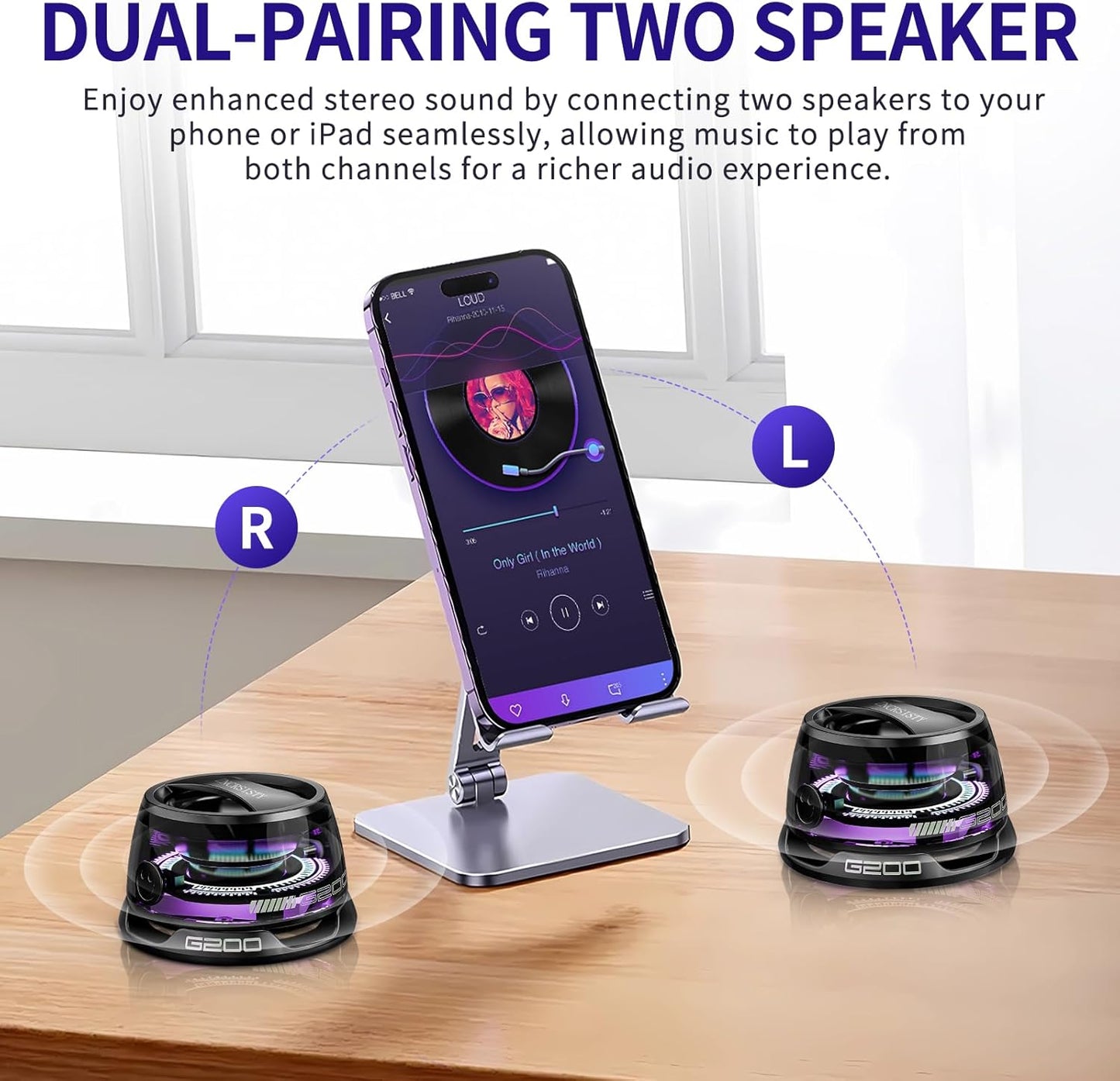 Portable Magnetic  Bluetooth Speaker with Stunning RGB & Strong Magnet Mount. Compatible with all Mobile Phones