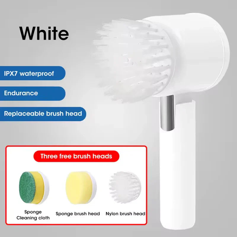 5-in-1 Powerful Electric Spin Scrubber | Powerful Cordless Cleaning Brush for Bathroom, Kitchen & More!