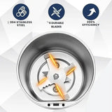 Portable Grinder with Powerful Stainless Steel Blades – One-Touch Quick Grinding for Masala, Spices, Nuts, Grains & Coffee