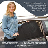 Universal Car Window Pullover Sun Shade Mesh | Heat Insulation | Air Circulation | Prevents Dusts and Insects | Foldable | Protects from The Sun| Fits All (99%) Cars -  The Ultimate Sun Shade (Pack of 4)