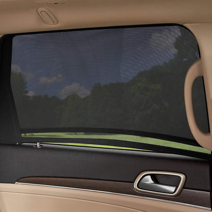Universal Car Window Pullover Sun Shade Mesh | Heat Insulation | Air Circulation | Prevents Dusts and Insects | Foldable | Protects from The Sun| Fits All (99%) Cars -  The Ultimate Sun Shade (Pack of 4)