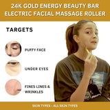 24K Gold Vibrating Facial Massager For Youthful Glow, Instant Face Lift & Bye-Bye Puffiness