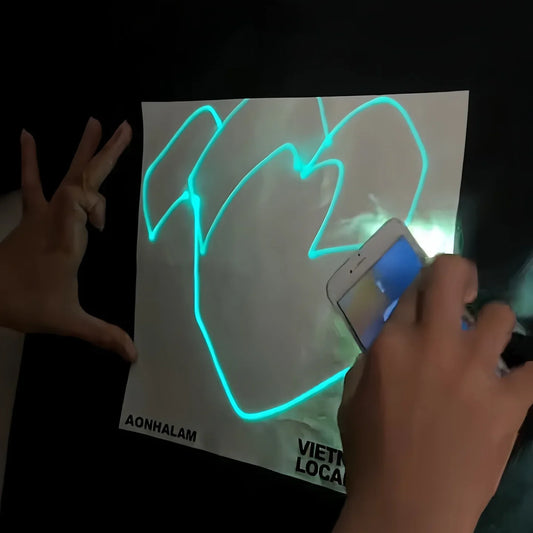 Interactive Glow Canvas Light Activated Drawing Unisex T-Shirt - Made In India