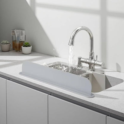 Flexible Silicone Splash Guard for Kitchen Sink Edges - Keep Counters Dry| Easy Fit & Durable