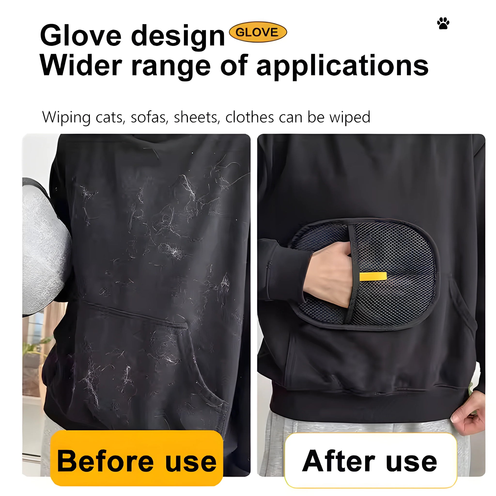 Electrostatic Pet Hair Cleaning Gloves – Remove Hair from Pets, Clothes & Furniture Easily