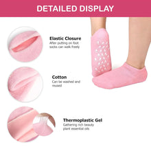 Load image into Gallery viewer, Moisturizing Silicone Spa Gel Socks For both Women &amp; Men - Repairing Dry Feet, Cracked Heel and Softening Rough Skin, Calluses - Pair of 2 Socks
