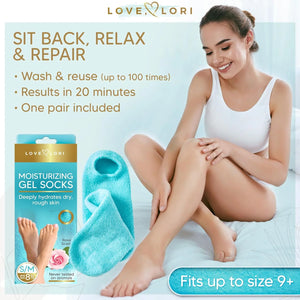 Moisturizing Silicone Spa Gel Socks For both Women & Men - Repairing Dry Feet, Cracked Heel and Softening Rough Skin, Calluses - Pair of 2 Socks