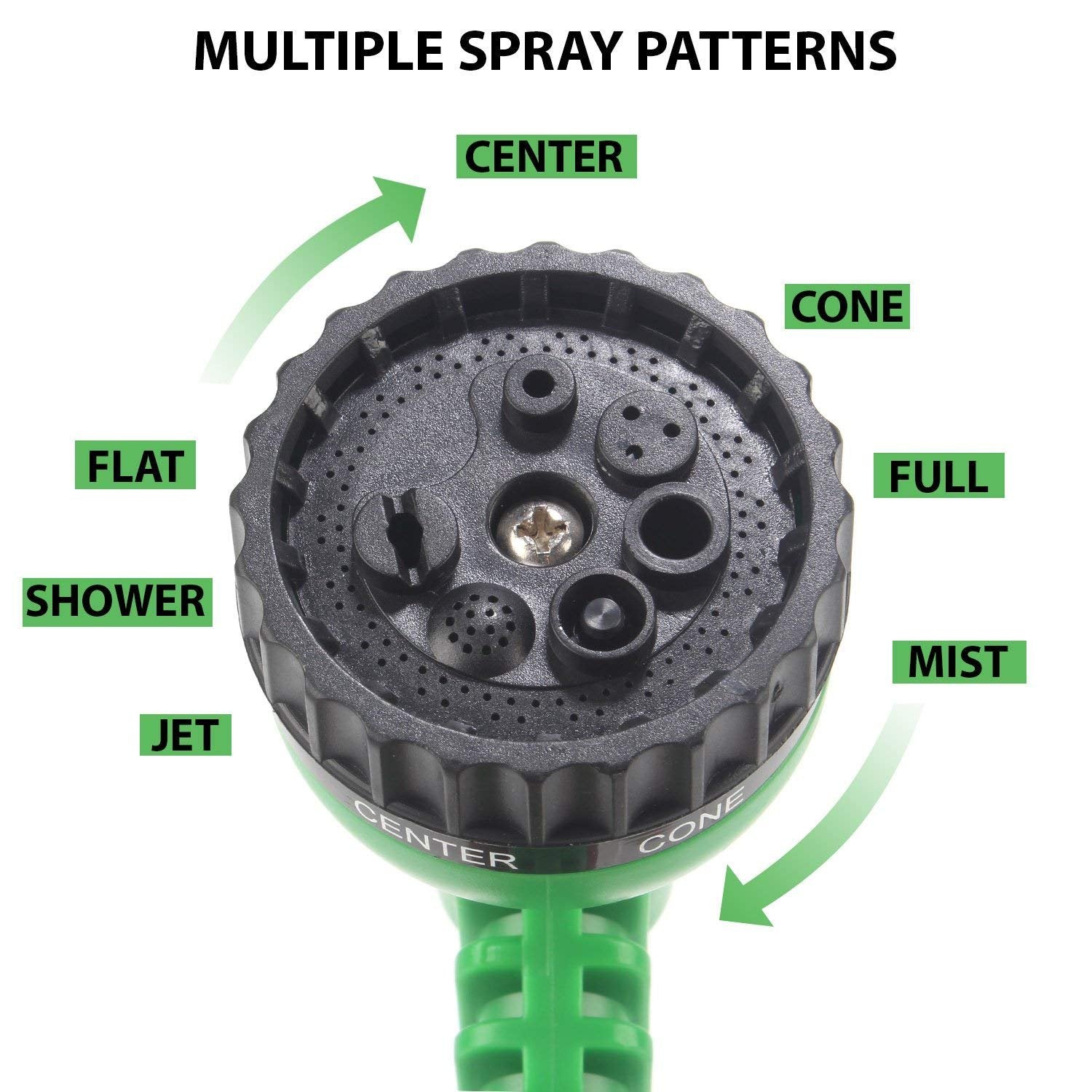 7 Pattern Garden Hose Nozzle Water Spray Gun with Valve Control for Gardening | Watering Plants | Wash Car, Bike, Lawn