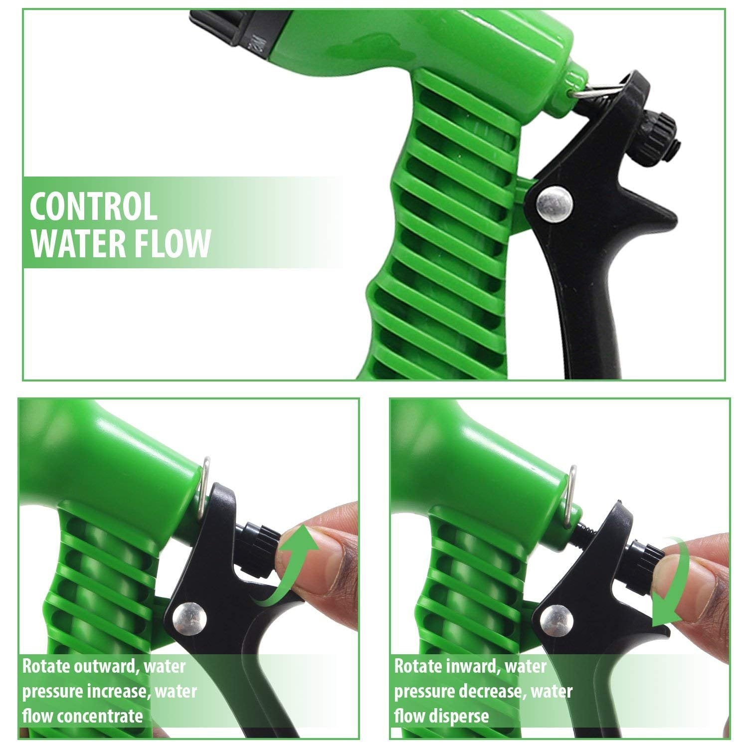 7 Pattern Garden Hose Nozzle Water Spray Gun with Valve Control for Gardening | Watering Plants | Wash Car, Bike, Lawn