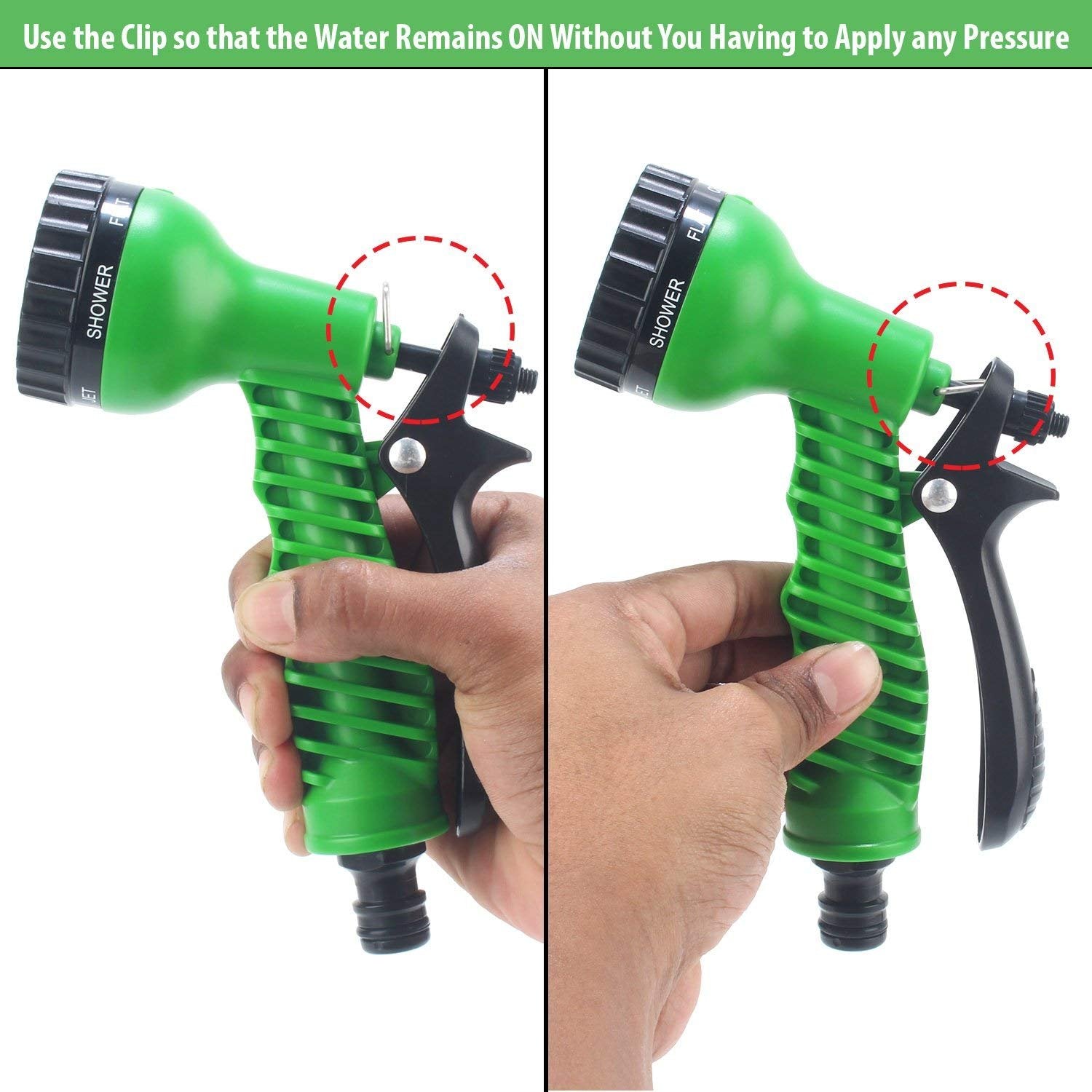 7 Pattern Garden Hose Nozzle Water Spray Gun with Valve Control for Gardening | Watering Plants | Wash Car, Bike, Lawn