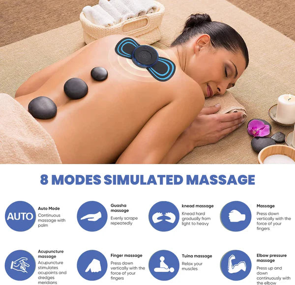 Mini Massager with 8 Modes and 19 Strength Levels, Rechargeable Electric Massager for Shoulder, Arms, Legs, Back Pain for Men and Women