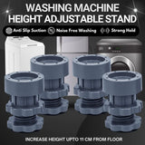 Washing Machine Vibration Pads - Adjustable Dryer Shock & Noise Cancelling Pads, Anti Vibration Pads for Washing Machine Support, Height Adjustment Feet for Refrigerators (4 Pcs Set)