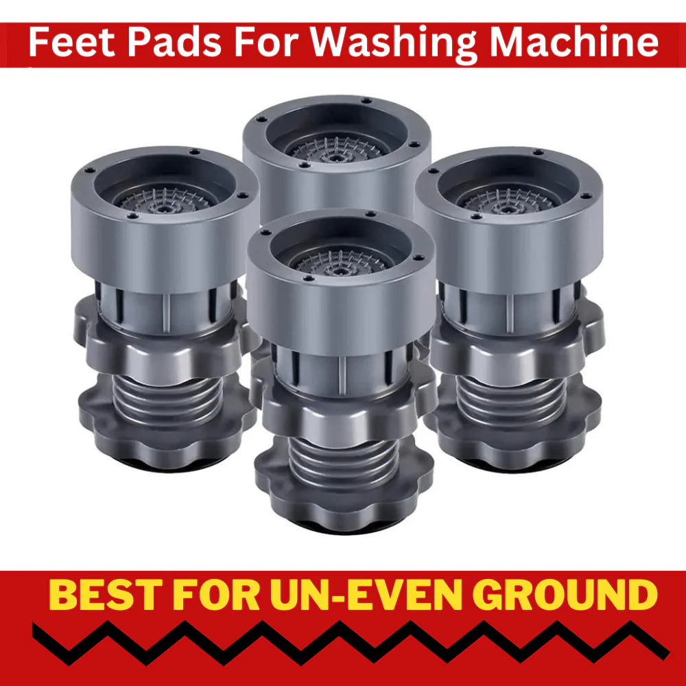 Washing Machine Vibration Pads - Adjustable Dryer Shock & Noise Cancelling Pads, Anti Vibration Pads for Washing Machine Support, Height Adjustment Feet for Refrigerators (4 Pcs Set)