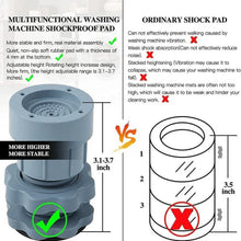 Load image into Gallery viewer, Washing Machine Vibration Pads - Adjustable Dryer Shock &amp; Noise Cancelling Pads, Anti Vibration Pads for Washing Machine Support, Height Adjustment Feet for Refrigerators (4 Pcs Set)
